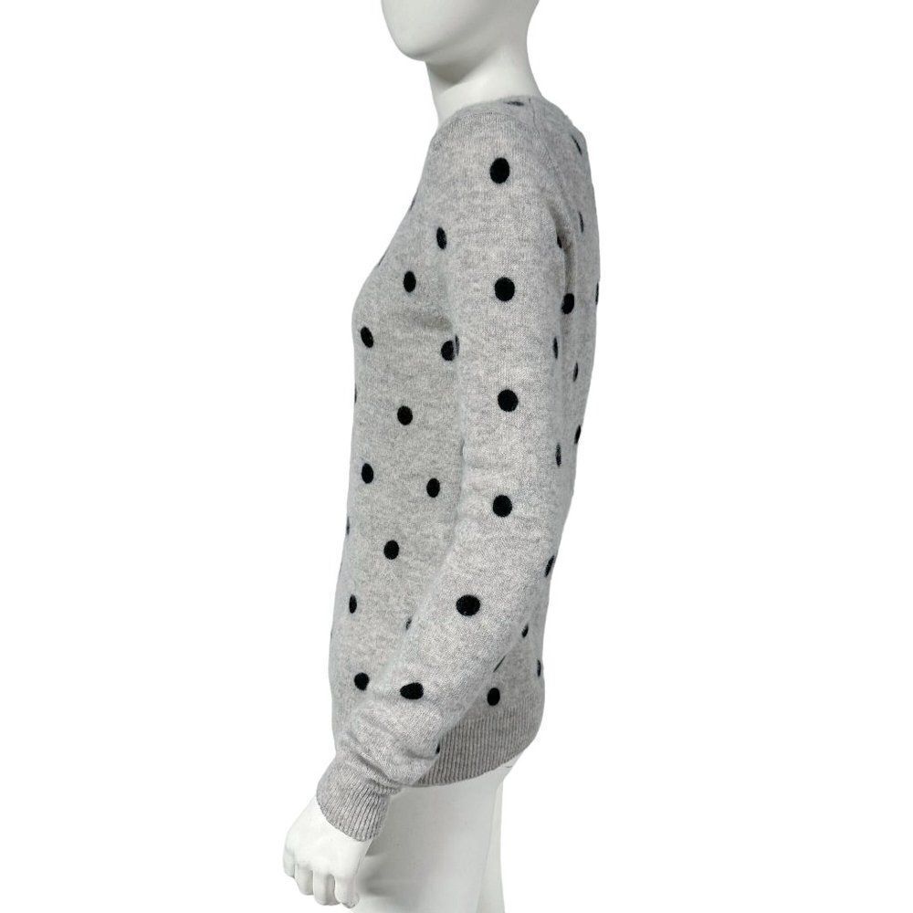 Cynthia Rowley 100% 2 Ply Cashmere Polka Dot Gray Sweater Womens Size M Medium - Picture 3 of 6